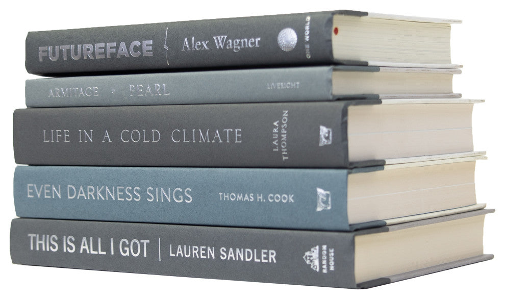 Modern Slate Book Stack, 5-Piece Set