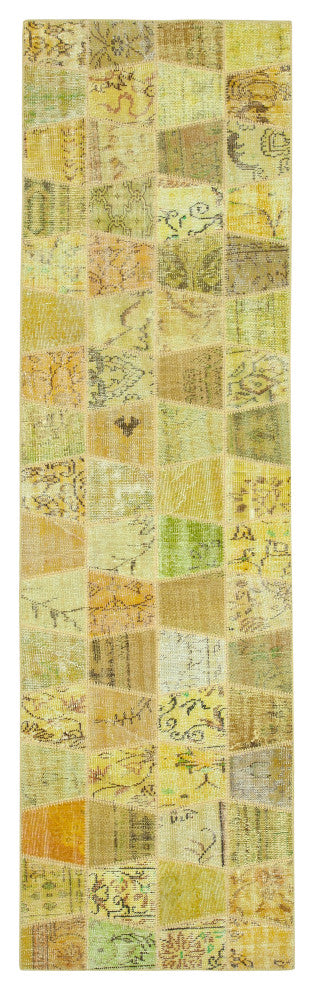 Rug N Carpet - Handmade Oriental 3' 3" x 10' 1" Antique Patchwork Runner Rug