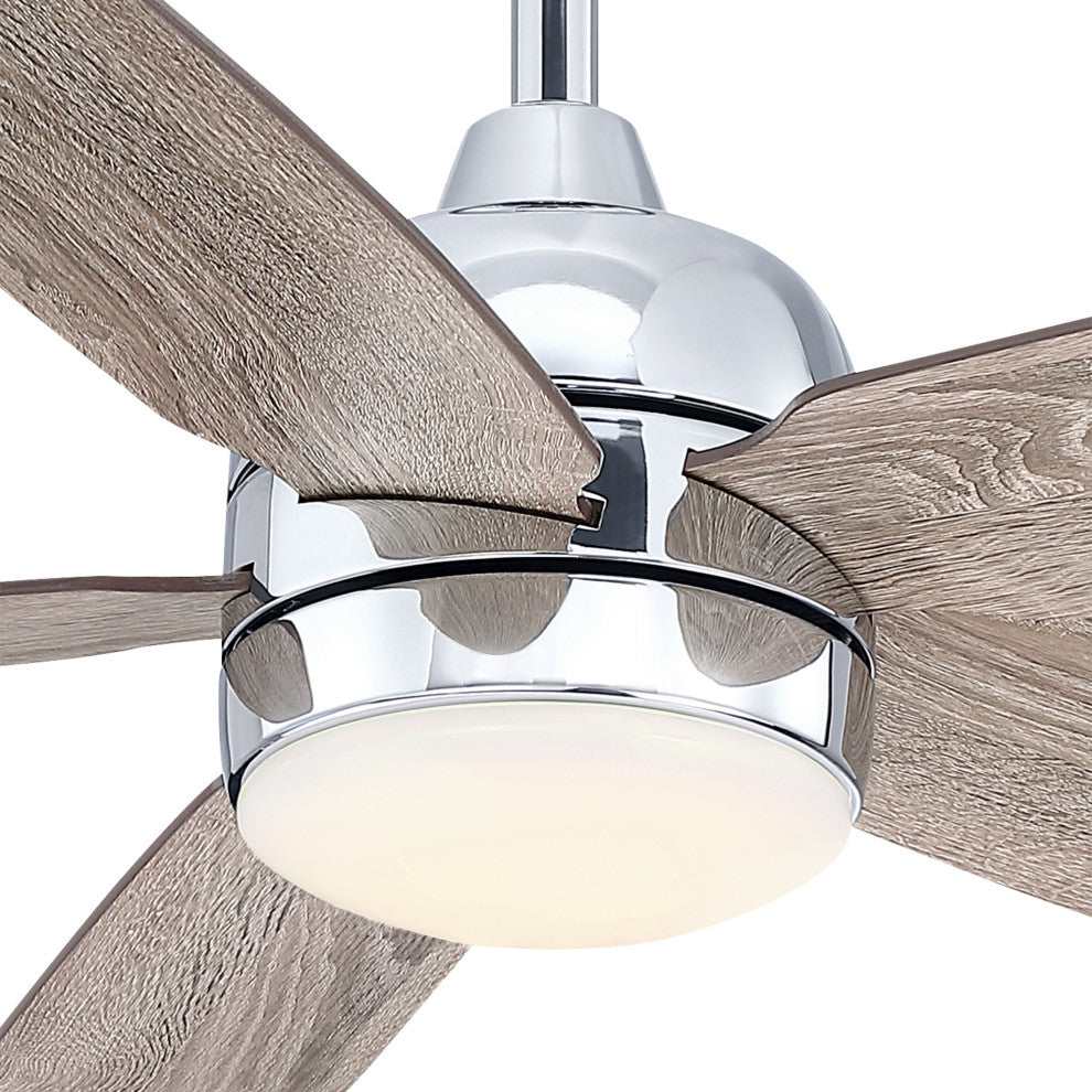 52 in. Indoor LED Ceiling Fan with Remote Control, Reversible Motor