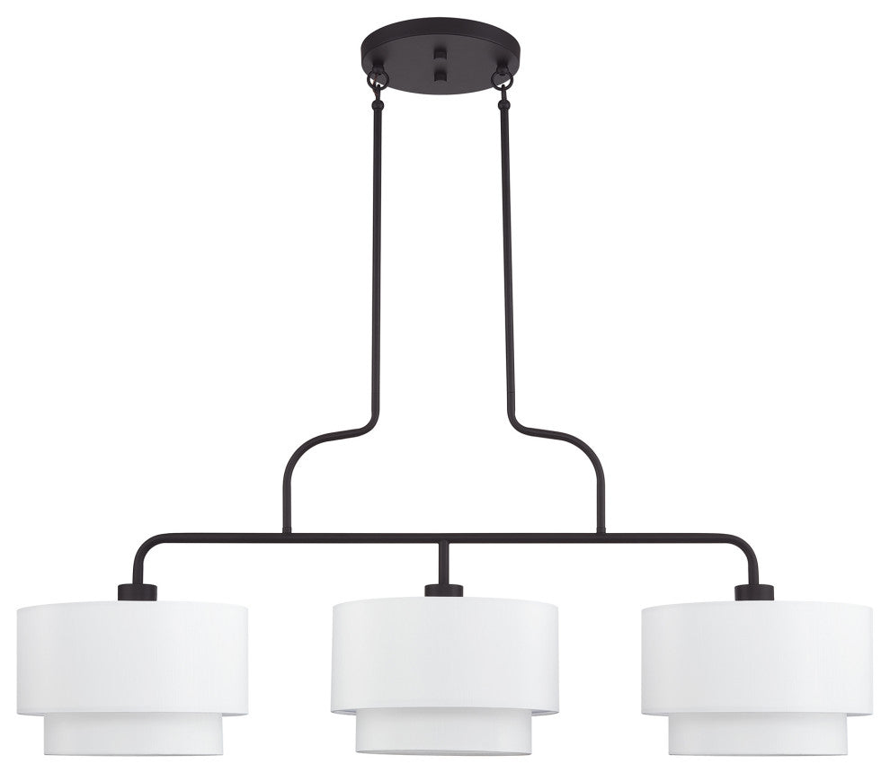 Manorwood 3 Light Bronze Extra Large Linear Chandelier