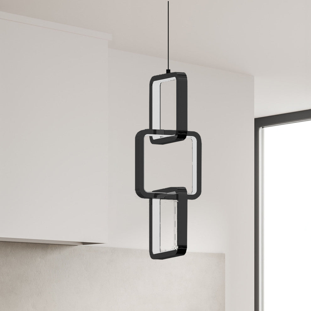 Patsy Modern 1 Light Matte Black White Metal Pendant