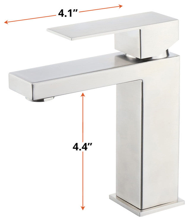 Monte Stainless Steel Single Hole Bathroom Faucet, Satin Nickel