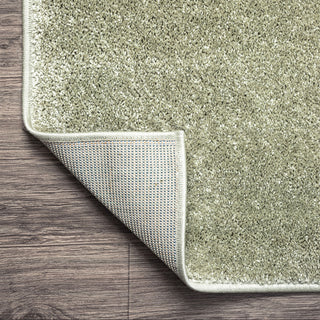Haze Solid Low-Pile Green 9' Square Area Rug