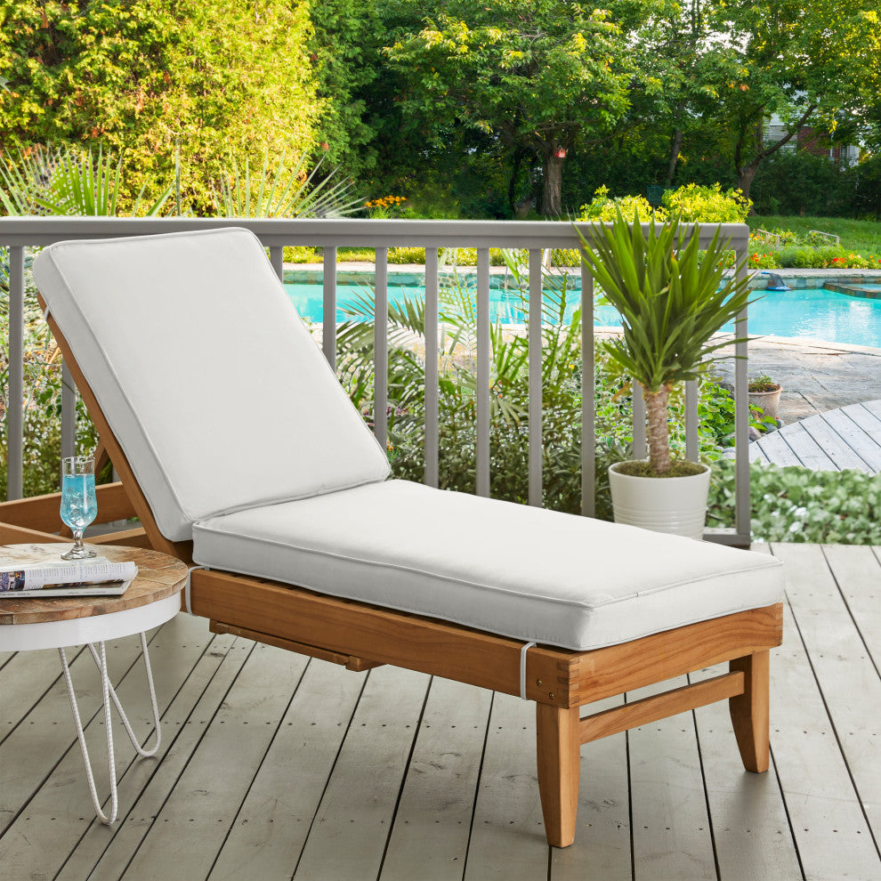 Mozaic Home Canvas Natural Outdoor/Indoor Chaise Lounge Cushion 78x21x3"