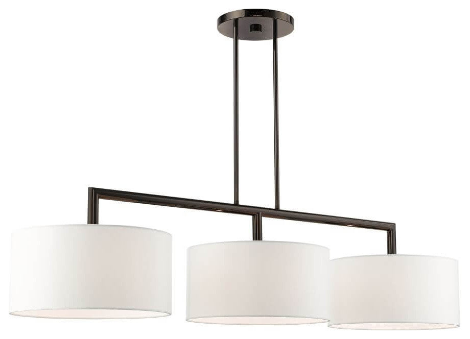 Livex Meridian 3 Light 51" Linear Light, Black-Chrome