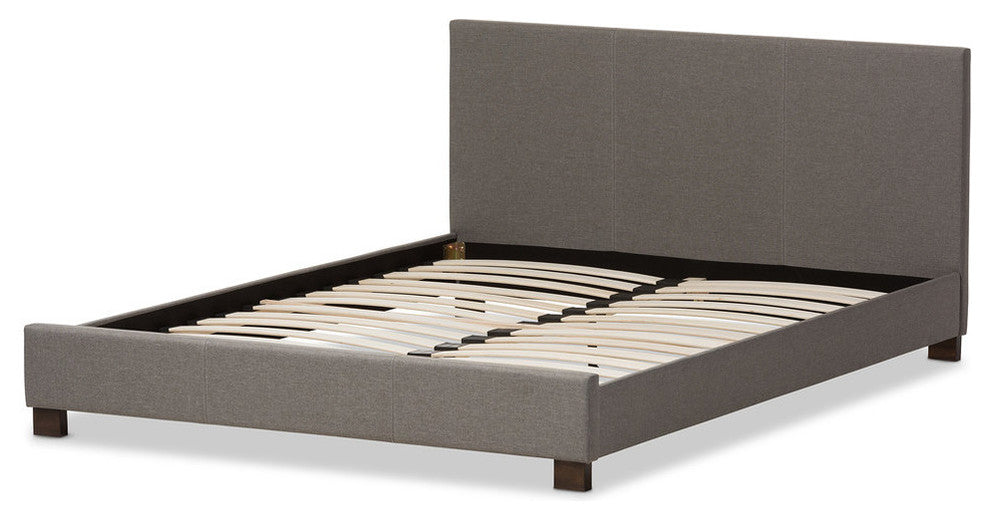 Elizabeth Fabric Upholstered Panel-Stitched Platform Bed, Queen