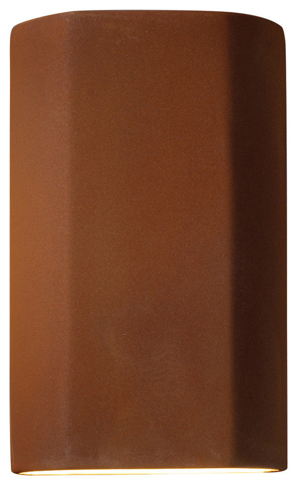 Ambiance ADA Cylinder Closed Top Outdoor Wall Sconce, Real Rust, Led