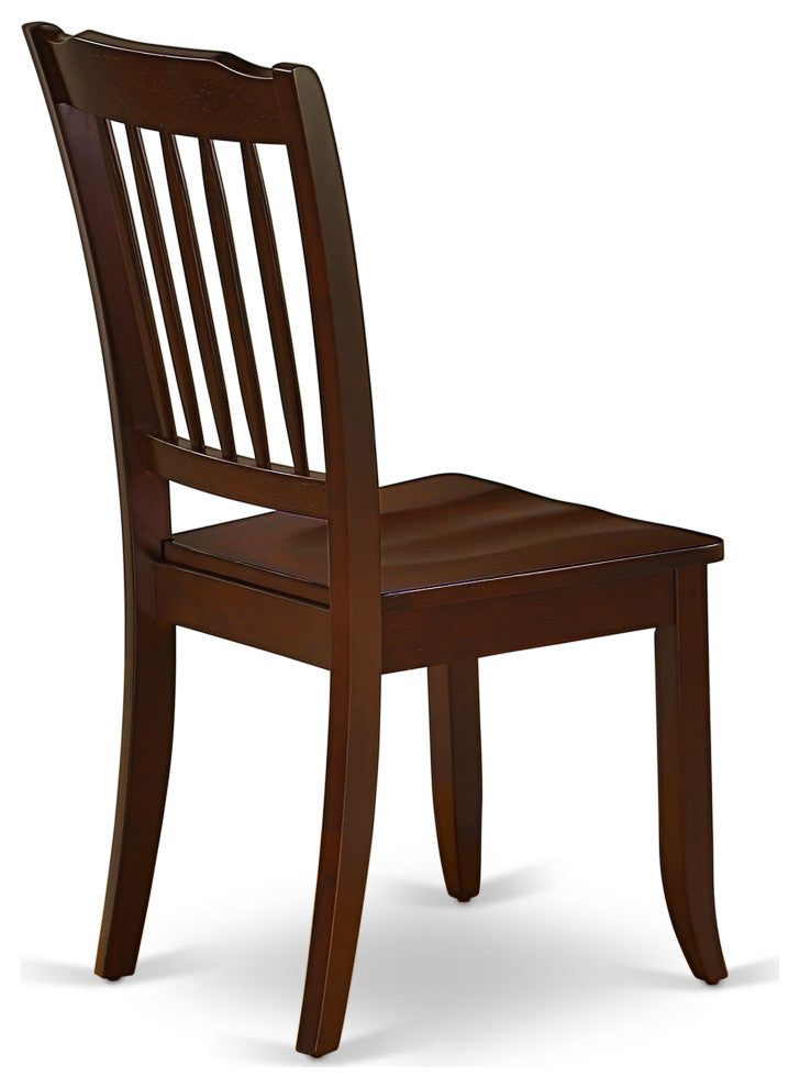 Oxda5-Mah-W 5Pc Square 36 Inch Table And 4 Vertical Slatted Chairs