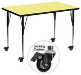 Mobile 30''Wx48''L Yellow Thermal Laminate Activity Table