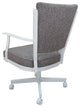 Montana Swivel Metal Dining Caster Chair Reading Base, Mojave Gray, White