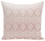 Fishbones Geometric Print Pillow, Blush, 18"x18"