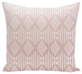 Fishbones Geometric Print Pillow, Blush, 18"x18"