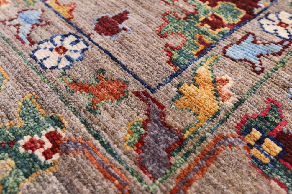 Peshawar Hand-Knotted Wool Rug 6' 1" X 8' 10" Q10090