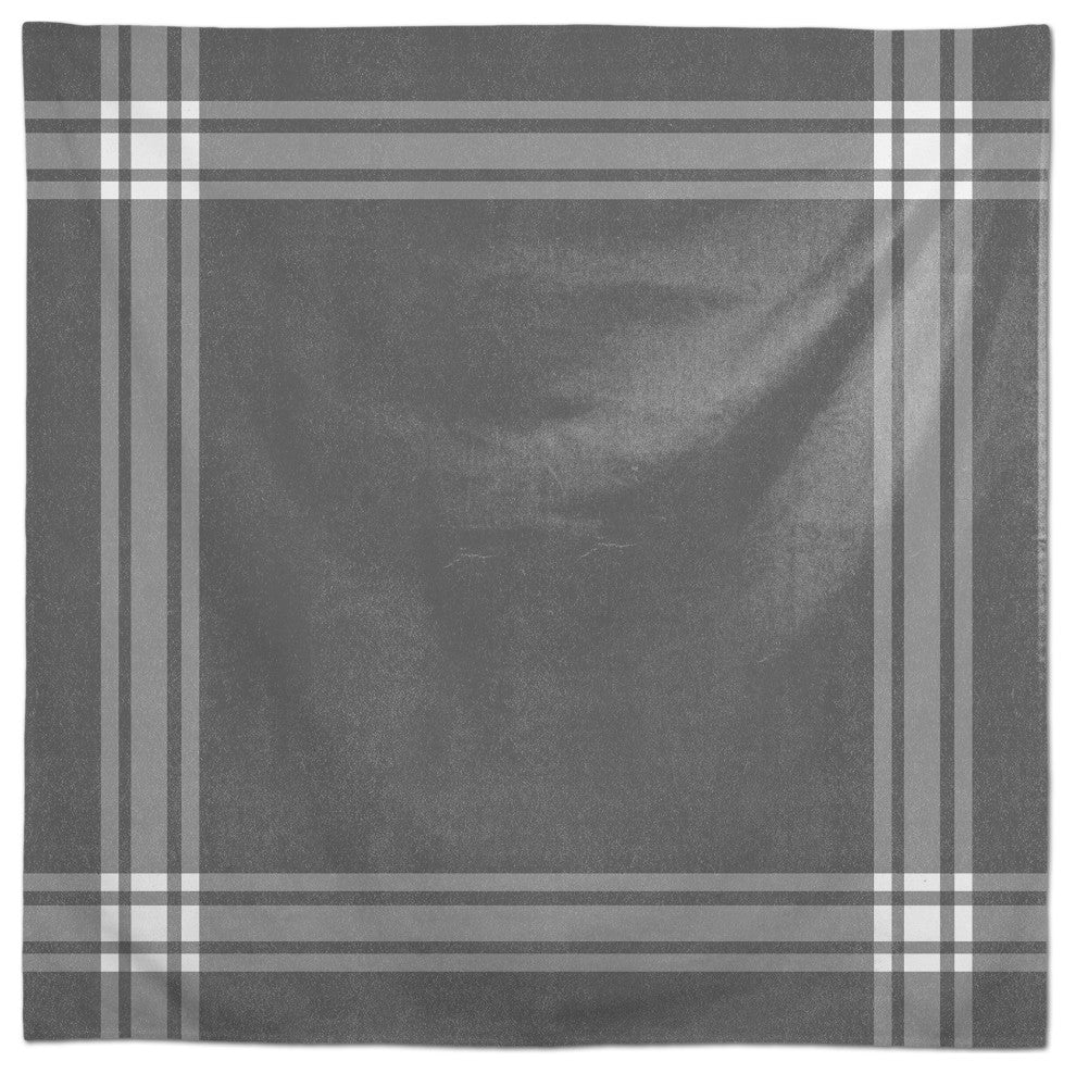 Gray and White Simple Stripes 58x58 Tablecloth
