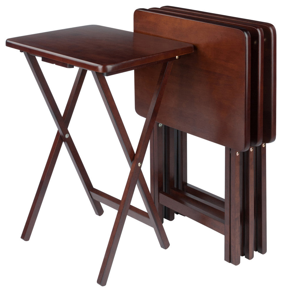 Alex 4-Piece Snack Table Set, Walnut