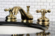Kingston Brass Widespread Bathroom Faucet With Brass Pop-Up, Polished Brass