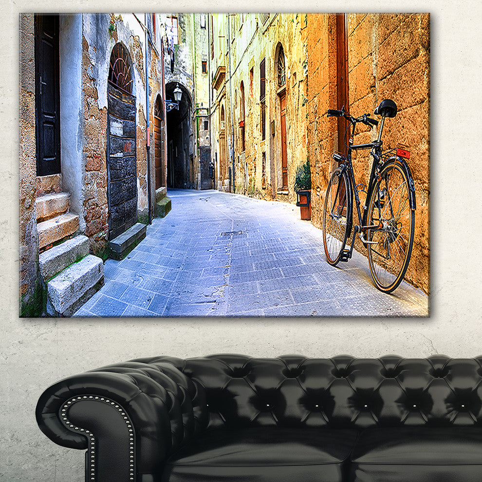 "Pictorial Street of Old Italy" Cityscape Canvas Print, 40"x30"