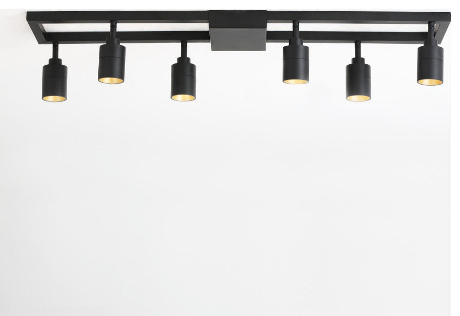Vidalite Shura 6 Head LED Flush Mount Square Track, Black