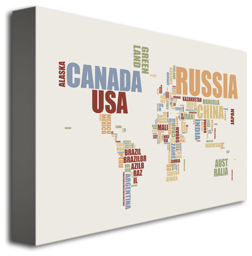 ''World Text Map'' Canvas Art by Michael Tompsett