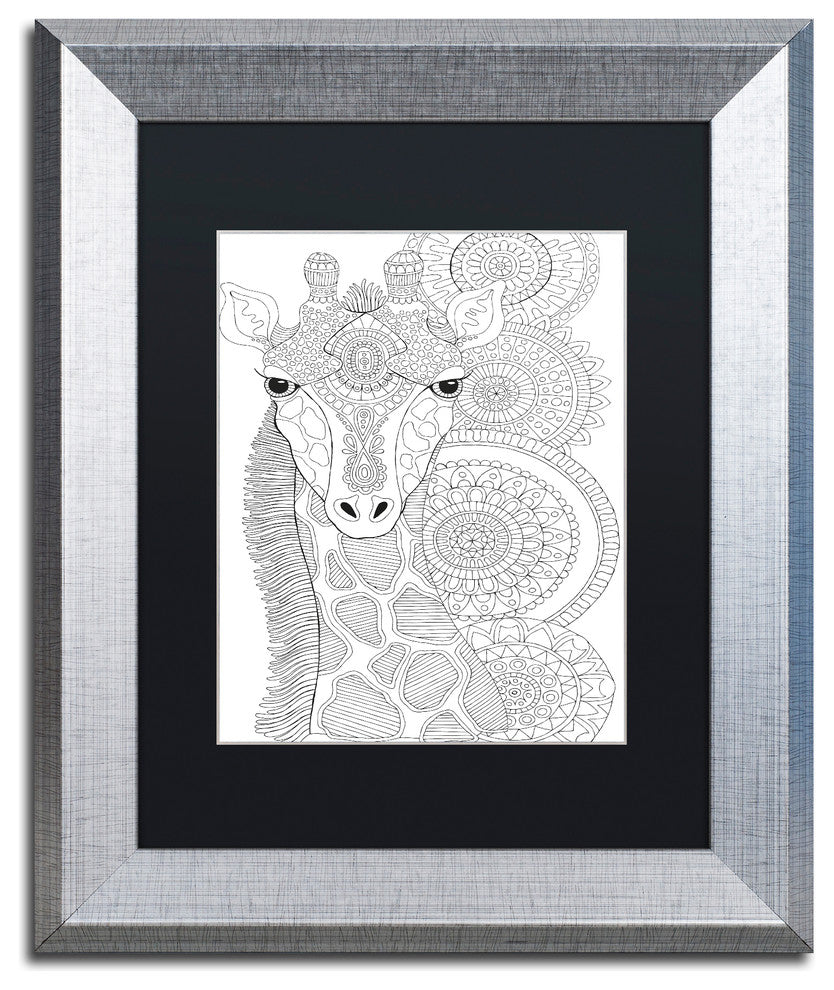 Hello Angel 'Animals 11' Art, Silver Frame, 14"x11", Black Matte