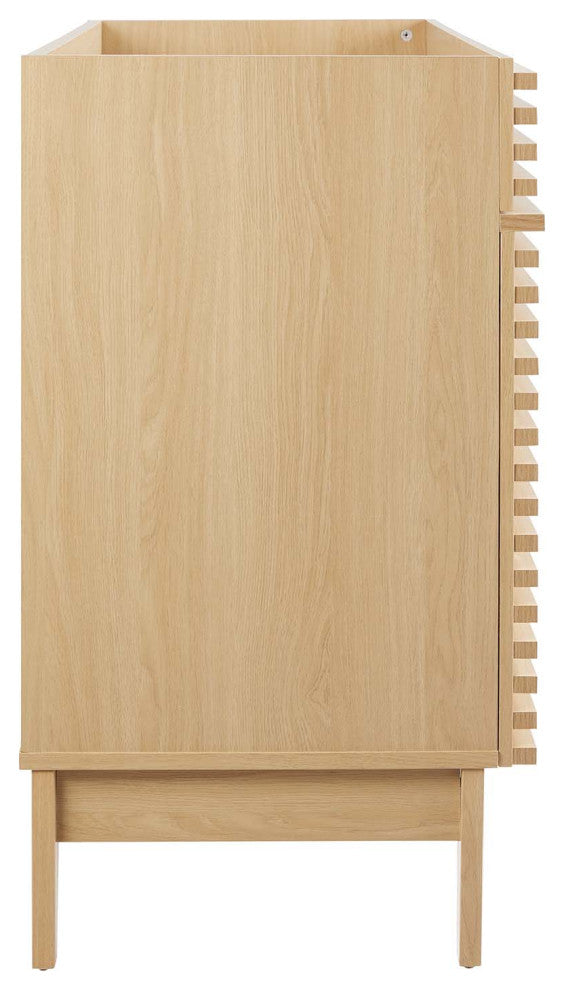 Render 48" Double Bathroom Vanity Cabinet, Oak