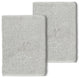 Linum Home Turkish Cotton Monica 2-Piece Embellished Washcloth Set, Light Gray