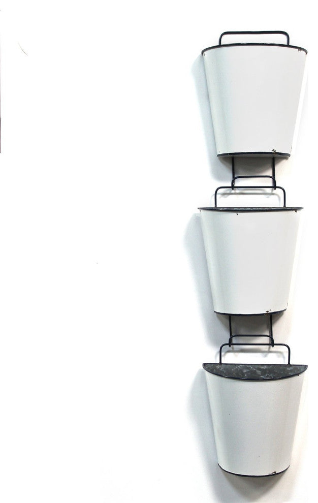 8.25" X 4.25" X 36.5" 3Pcs White Multi-Functional Buckets