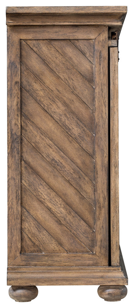 Rustic Wood Iron Sliding Barn Door Media Console Cabinet Vintage Style Farmhouse