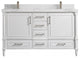 Aberdeen 60 Double Bathroom Vanity in White 2" Calacatta Nuvo