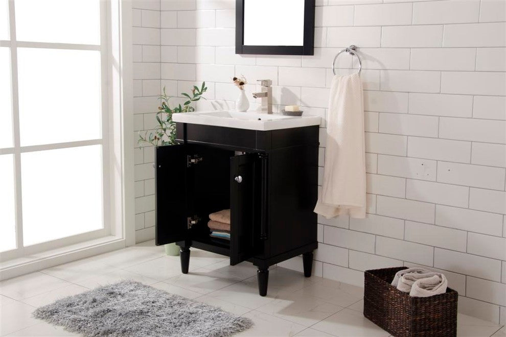 Legion Furniture Evarly Single-Sink Vanity, Espresso, 24"