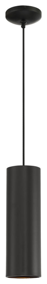 Matte Black One Light Pendant from the Pilson Collection