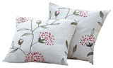 Spring Flower Embroidery 2 Piece Pillow Shell Set, Burgundy, 20" X 20"