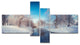 Amazing Winter in City Park, Large Landscape Canvas Art Print, 60"x32", 4 panels