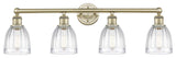Brookfield 4-Light 33" Bath Vanity Light, Antique Brass Finish, Clear Shade