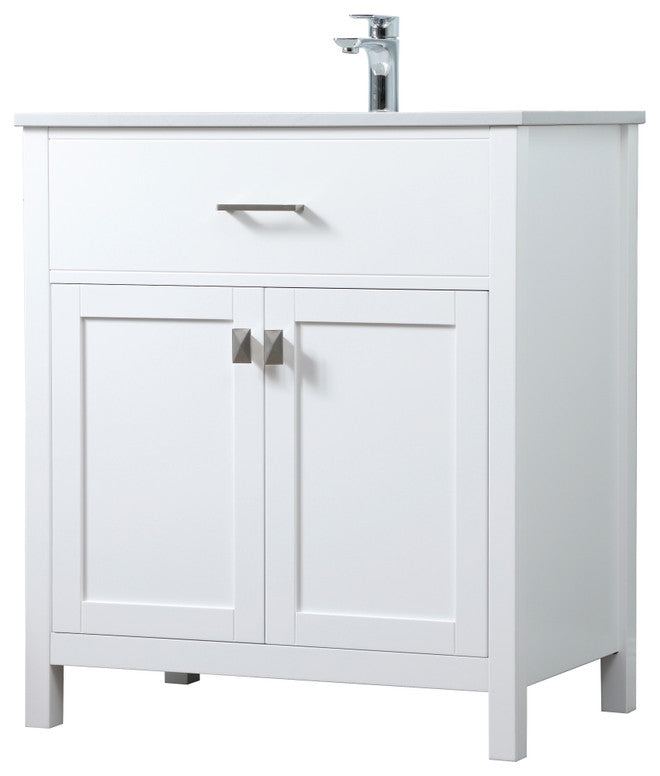 30" SIngle Bathroom Vanity, White