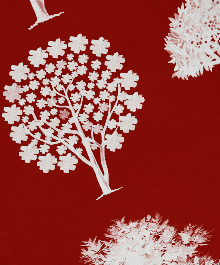 Field of Trees Floral Print Napkin, Set of 4, Red