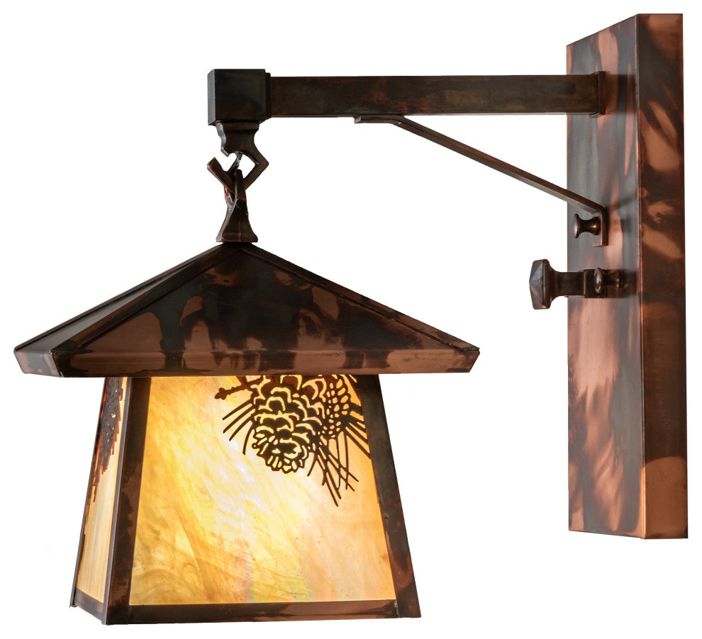 8 Wide Stillwater Winter Pine Hanging Wall Sconce