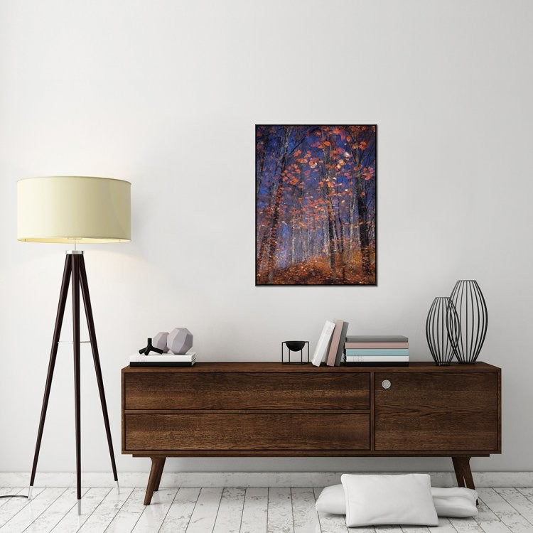"Autumn Leaves" Framed Canvas Giclee by Florentin Vinogradof, 28x37"