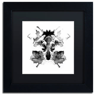 Robert Farkas 'Rorschach' Art, Black Frame, Black Mat, 11x11