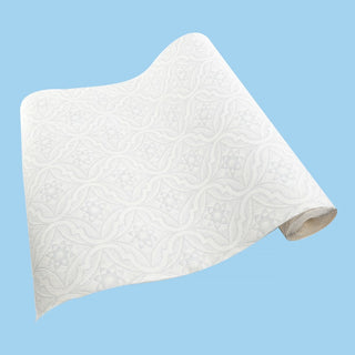 Wallpaper Blue/White Star Embossed Textured Vinyl |