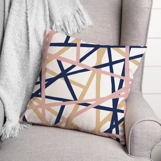 Mod Crossing Lines Geo 18x18 Spun Poly Pillow
