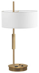 Fitzgerald Modern 1 Light Aged Brass White Metal Table Lamp, Task