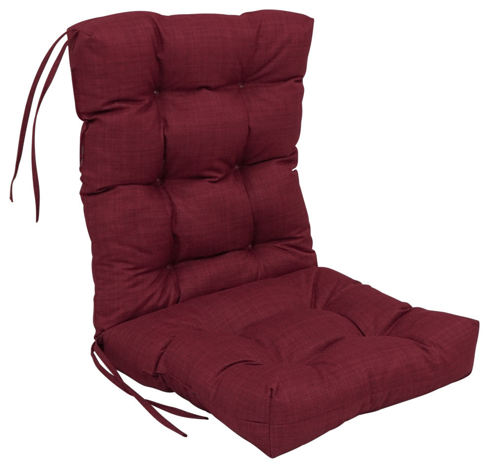 18"x38" Solid Microsuede Tufted Chair Cushion, Merlot