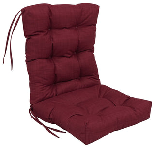 18"x38" Solid Microsuede Tufted Chair Cushion, Merlot