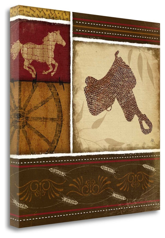 "Western Saddle - Red" By Jennifer Pugh, Giclee Print on Gallery Wrap Canvas