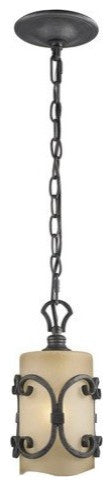 Golden Lighting Madera Mini Pendant in Black Iron