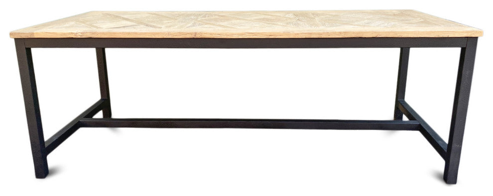 Modern Elm Parquet Dining Table