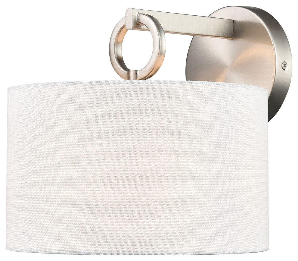 1 Light 9.875 in. Brushed Nickel Sconce
