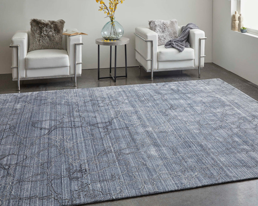 Archor R8892 Modern/Industrial/Casual Rug, Navy, 4'x6'