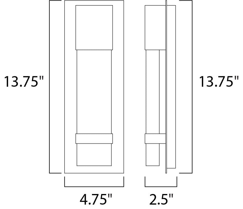 Maxim 55910 Cascade 14" x 5" LED Bubble Glass Wall Sconce - Black